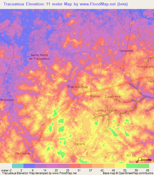 Tracuateua,Brazil Elevation Map