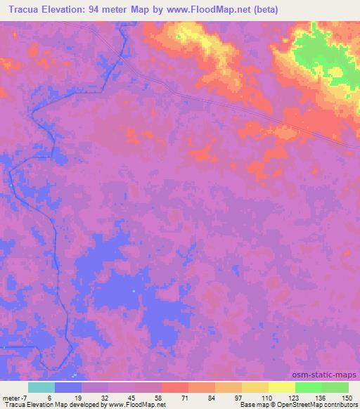 Tracua,Brazil Elevation Map