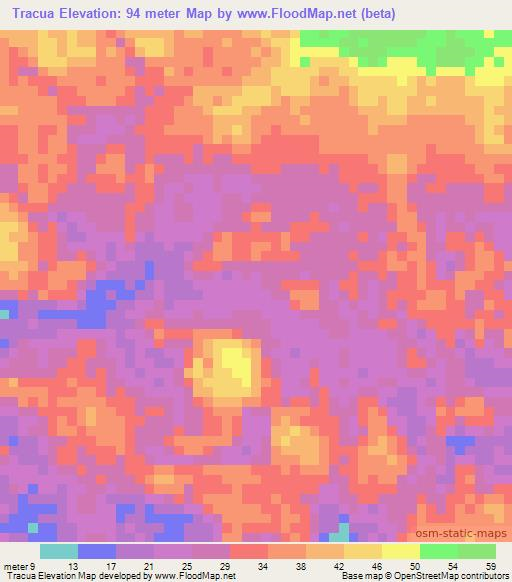 Tracua,Brazil Elevation Map