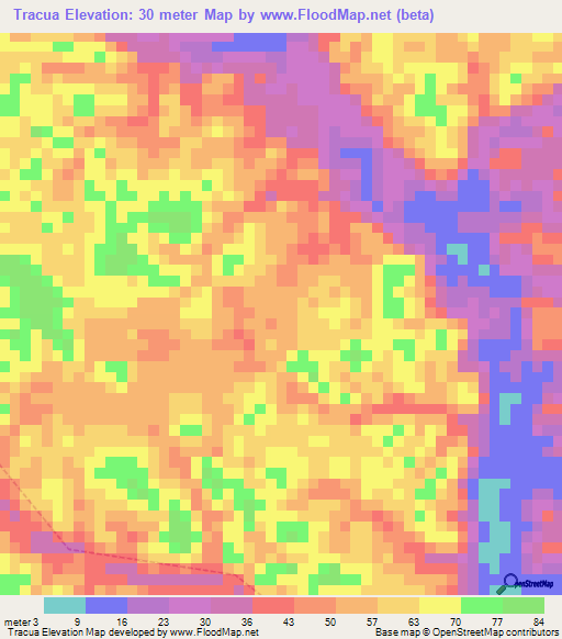 Tracua,Brazil Elevation Map