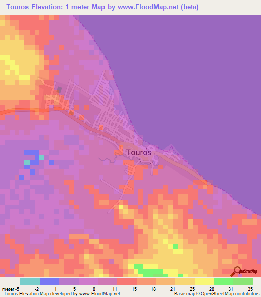 Touros,Brazil Elevation Map