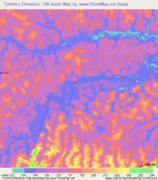 Tortinho,Brazil Elevation Map