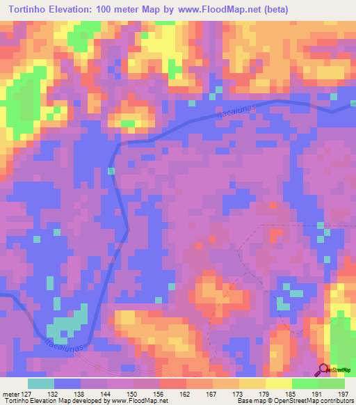 Tortinho,Brazil Elevation Map