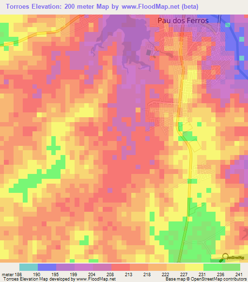 Torroes,Brazil Elevation Map