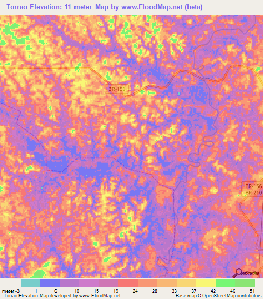 Torrao,Brazil Elevation Map