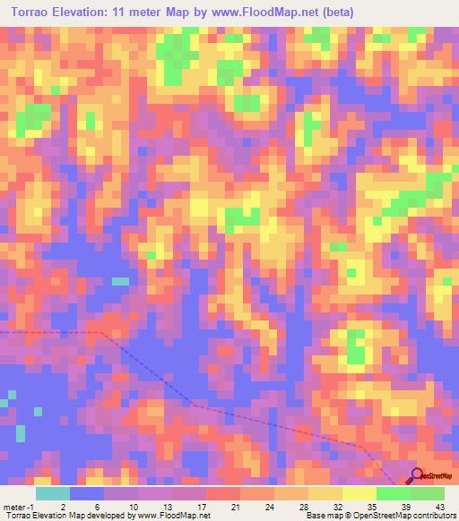 Torrao,Brazil Elevation Map