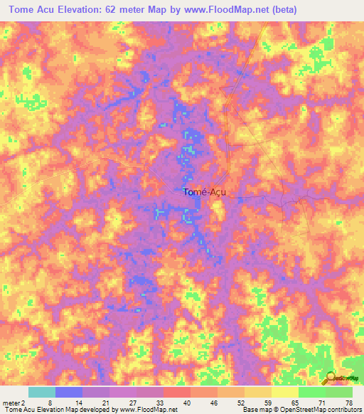 Tome Acu,Brazil Elevation Map