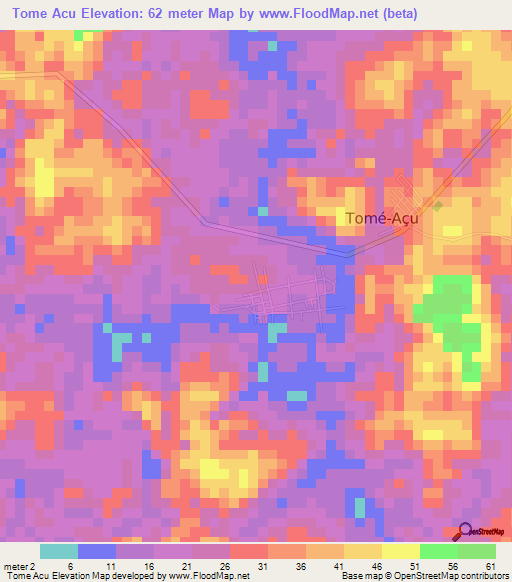 Tome Acu,Brazil Elevation Map