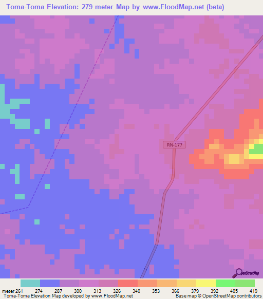 Toma-Toma,Brazil Elevation Map