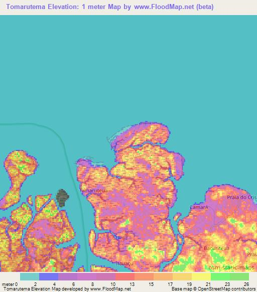 Tomarutema,Brazil Elevation Map