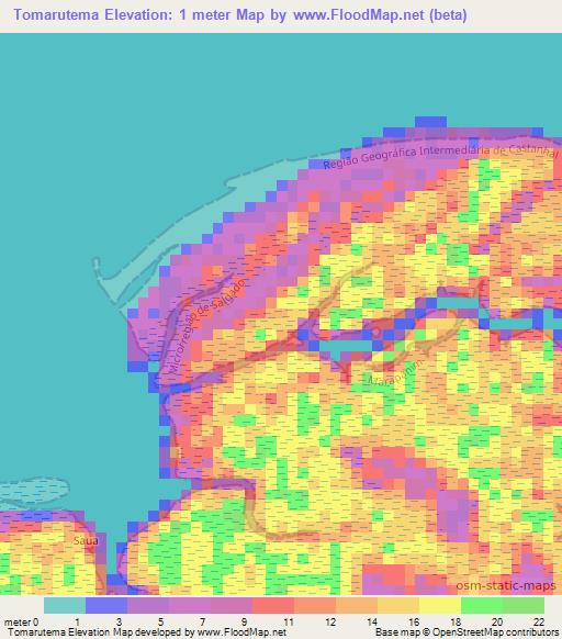 Tomarutema,Brazil Elevation Map