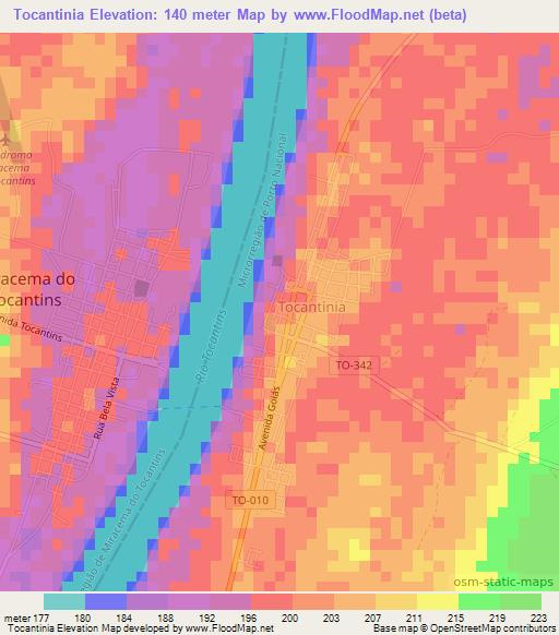 Tocantinia,Brazil Elevation Map