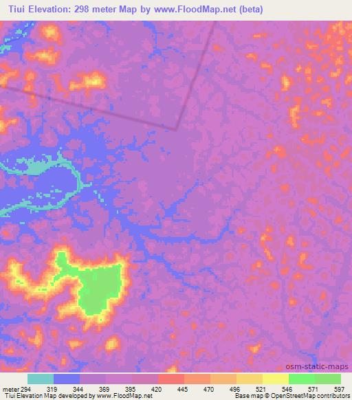 Tiui,Brazil Elevation Map