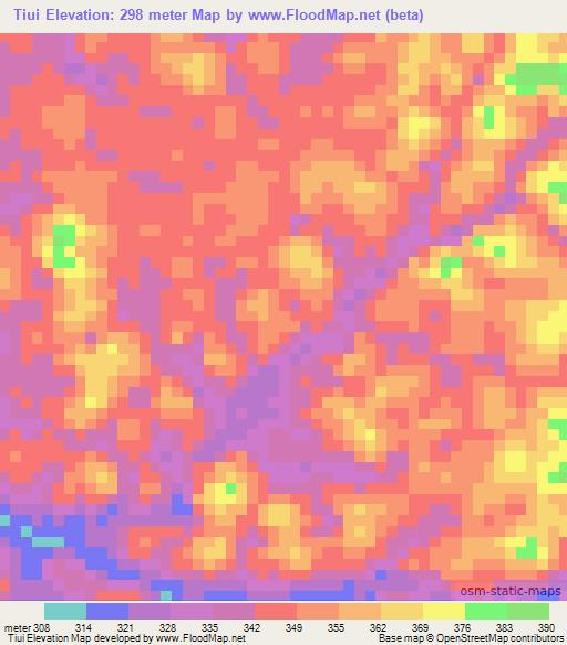 Tiui,Brazil Elevation Map