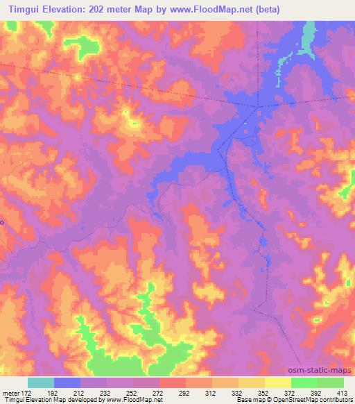 Timgui,Brazil Elevation Map