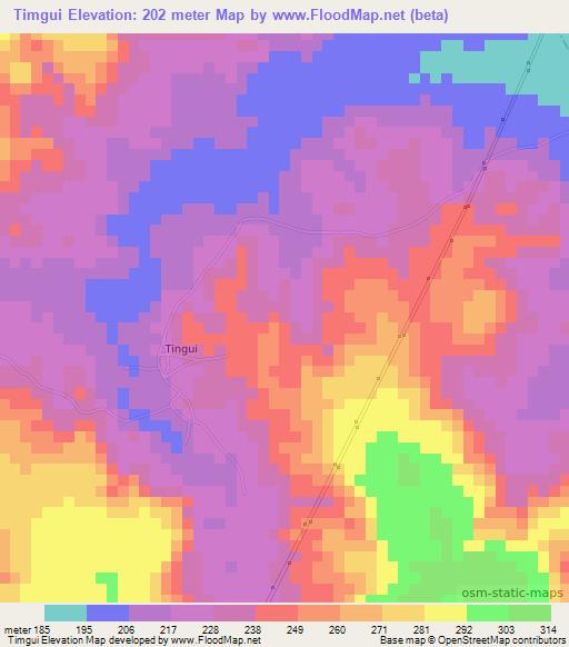 Timgui,Brazil Elevation Map