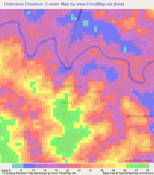 Timboteua,Brazil Elevation Map