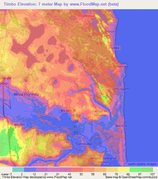 Timbo,Brazil Elevation Map