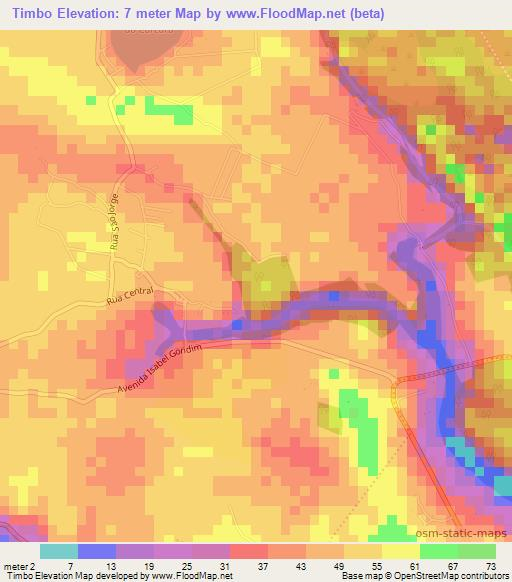 Timbo,Brazil Elevation Map