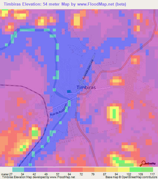 Timbiras,Brazil Elevation Map