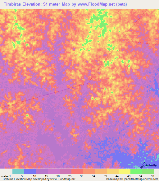 Timbiras,Brazil Elevation Map