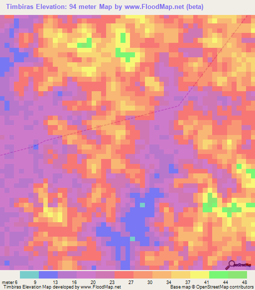 Timbiras,Brazil Elevation Map