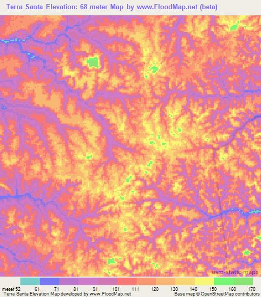 Terra Santa,Brazil Elevation Map