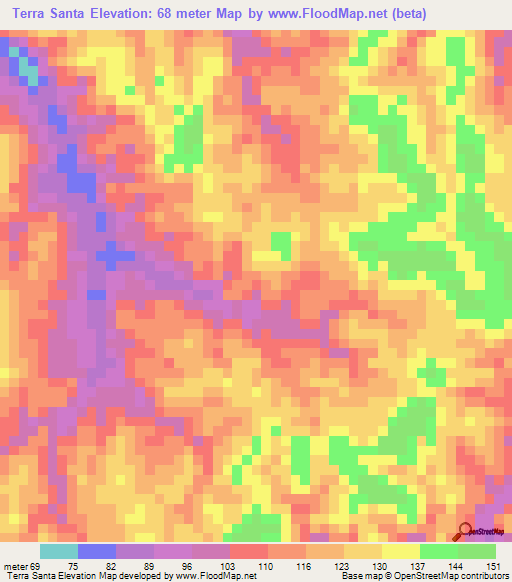 Terra Santa,Brazil Elevation Map