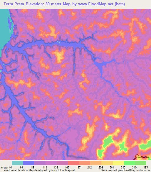 Terra Preta,Brazil Elevation Map