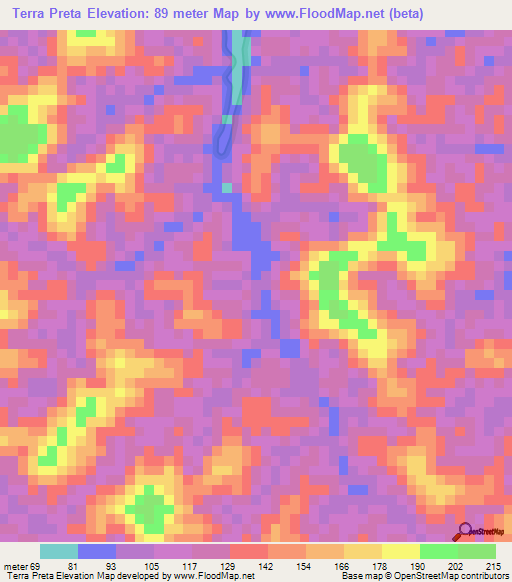 Terra Preta,Brazil Elevation Map