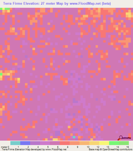 Terra Firme,Brazil Elevation Map