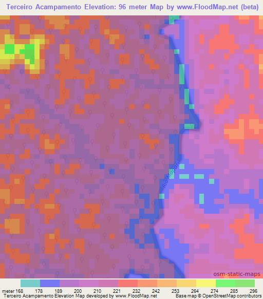 Terceiro Acampamento,Brazil Elevation Map