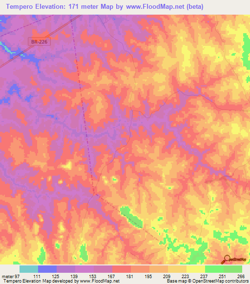 Tempero,Brazil Elevation Map