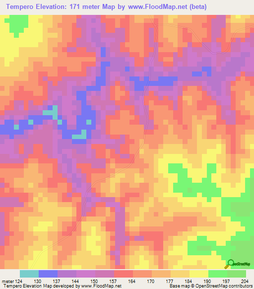 Tempero,Brazil Elevation Map