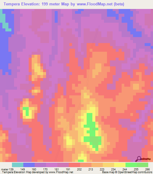 Tempera,Brazil Elevation Map