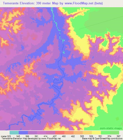 Temerante,Brazil Elevation Map