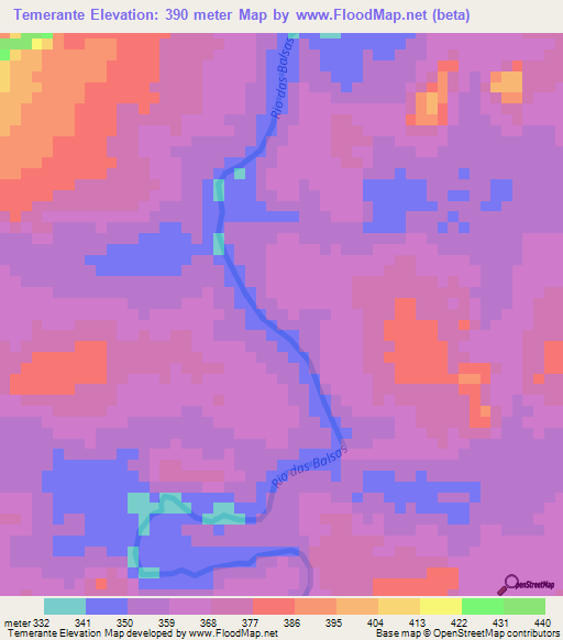 Temerante,Brazil Elevation Map