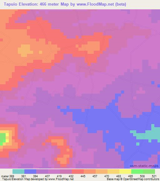 Tapuio,Brazil Elevation Map