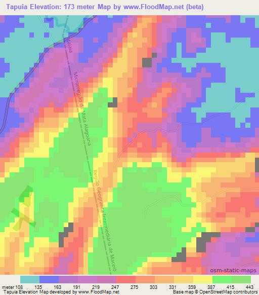 Tapuia,Brazil Elevation Map