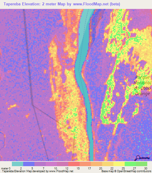 Tapereba,Brazil Elevation Map