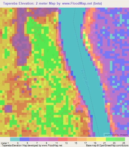 Tapereba,Brazil Elevation Map