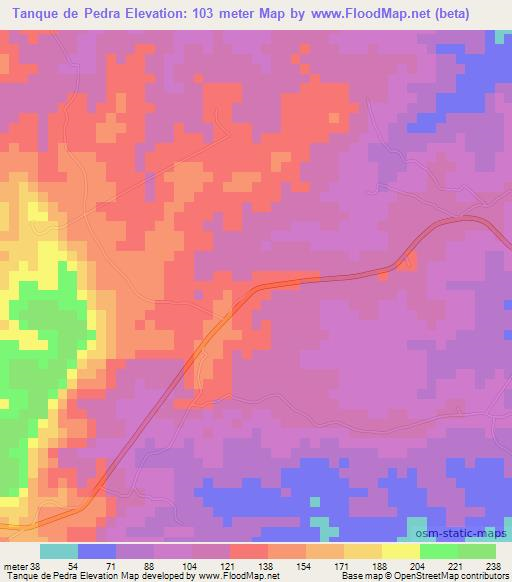 Tanque de Pedra,Brazil Elevation Map