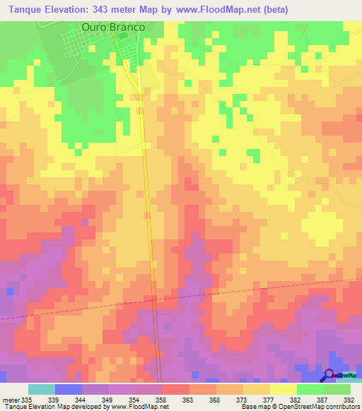 Tanque,Brazil Elevation Map