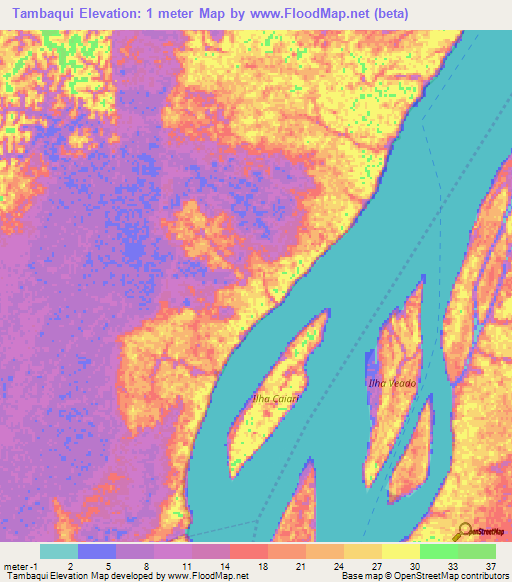 Tambaqui,Brazil Elevation Map