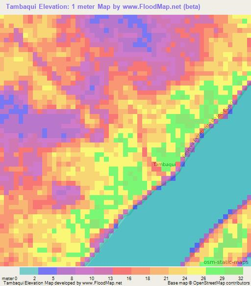 Tambaqui,Brazil Elevation Map