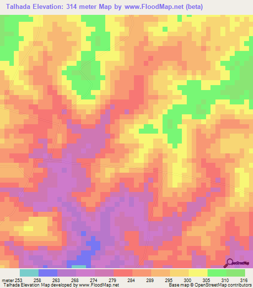 Talhada,Brazil Elevation Map