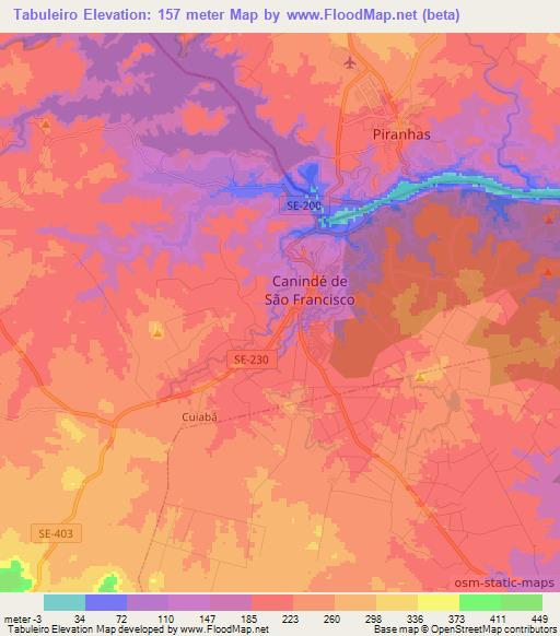 Tabuleiro,Brazil Elevation Map