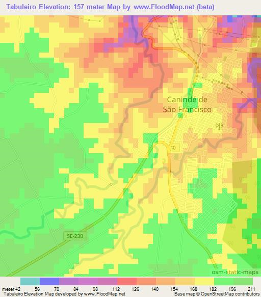 Tabuleiro,Brazil Elevation Map