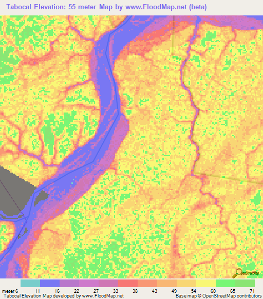 Tabocal,Brazil Elevation Map