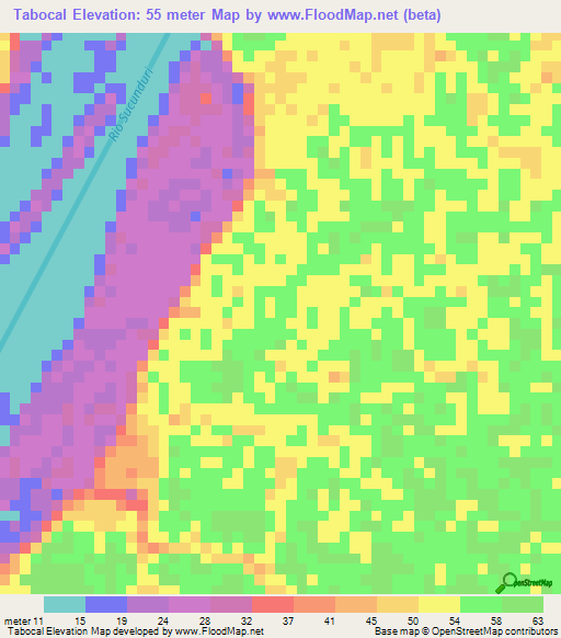 Tabocal,Brazil Elevation Map